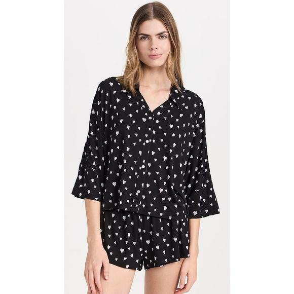 New Honeydew Ever After Shortie Set in Black Hearts Size S